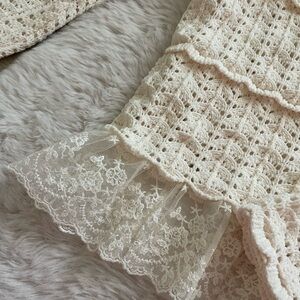Cream Lace Crochet Skirt